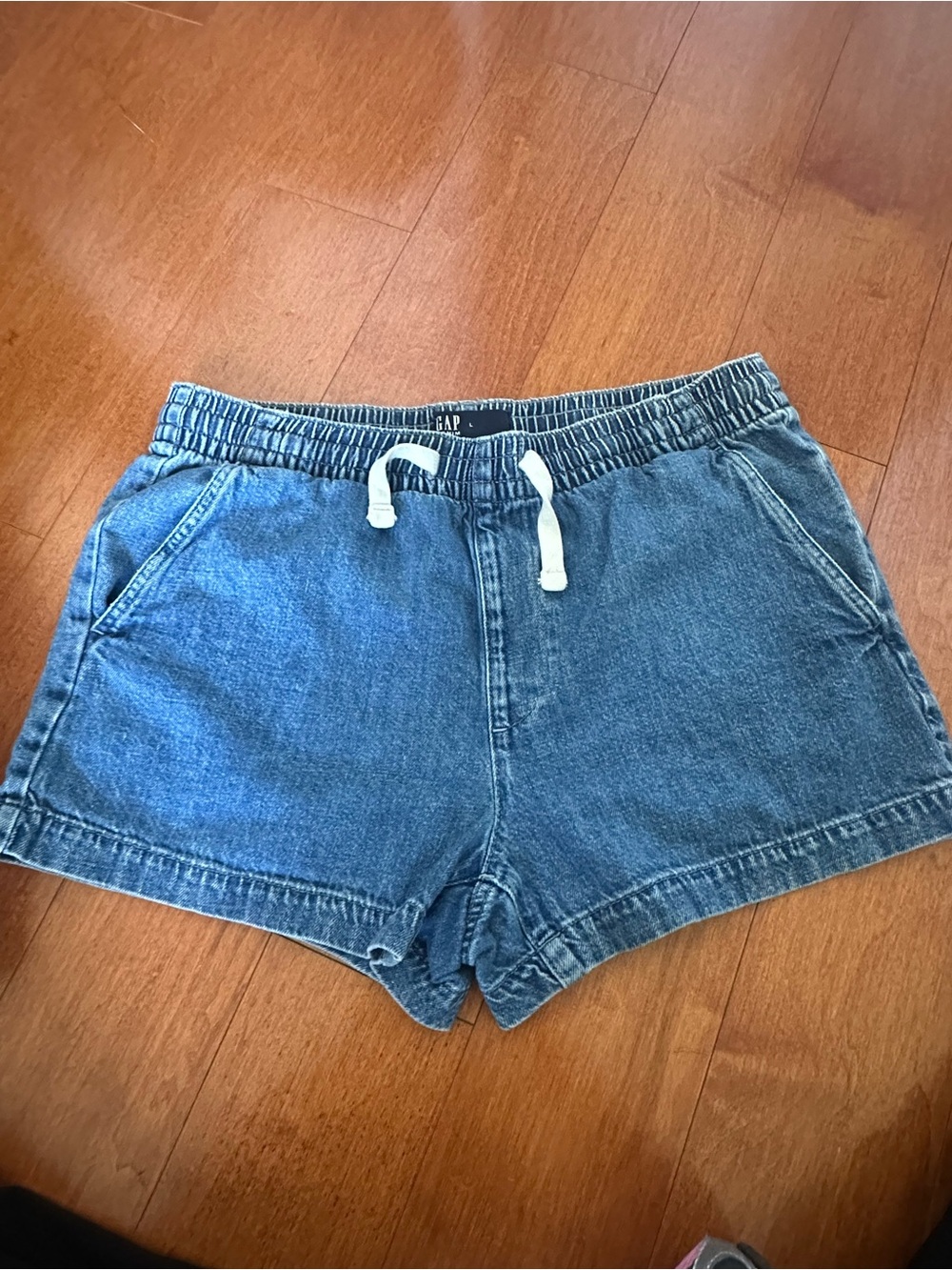 GAP Women's Denim Drawstring Shorts - Blue